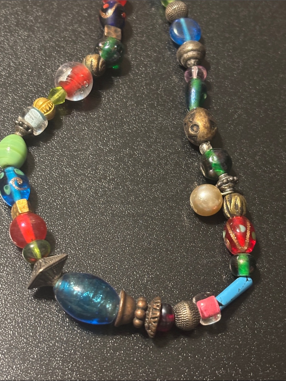 Chico's Multicolor Glass and Mixed-Metal Bead Necklace